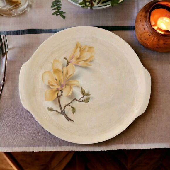 Vintage Universal Oven Proof Platter Chop Plate Tray Magnolia Permacal Pattern. - Picture 15 of 16